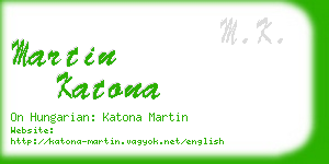 martin katona business card